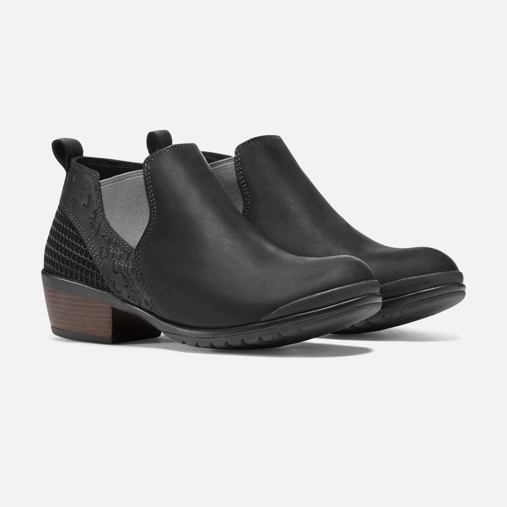 NEW KEEN MORRISON BLACK LEATHER LOW CUT BOOTS